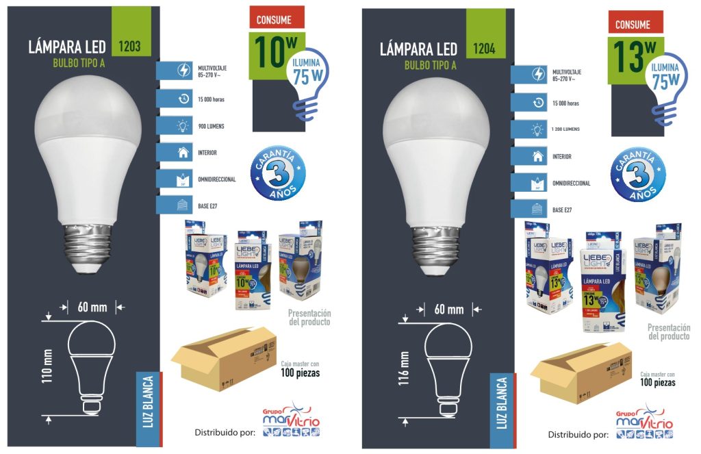 Lampara Led Bulbo Tipo A